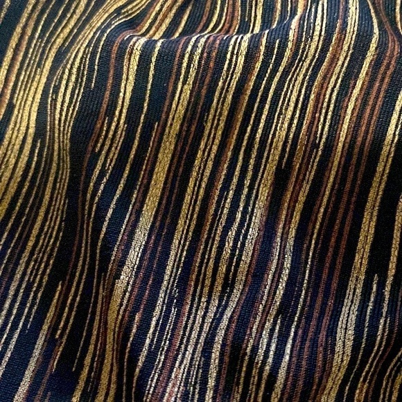 Plisse Pants Pull-On Metallic Pants Black/Gold/Brown NWOT Large Balletco… - Picture 2 of 12